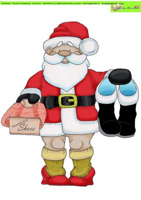High Heel Santa Doodles Large Image