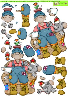 Seated Gardener Doodles