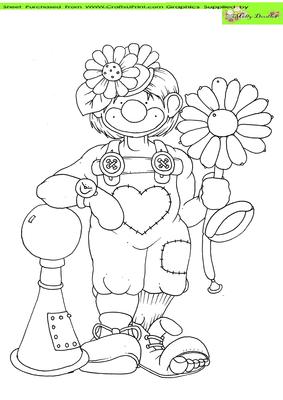 Horny Clown Doodles Digital Stamp