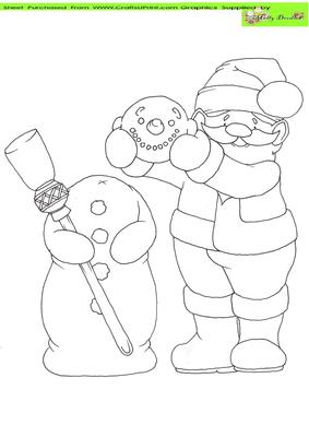 Snowmans Head Doodles Digital Stamp