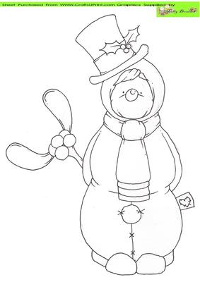 Snowman Suit Doodles Digital Stamp