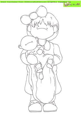 Christening Doodles Digital Stamp