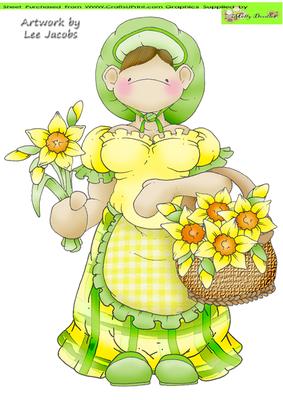 Daffodil Flower Seller Doodles Large Image