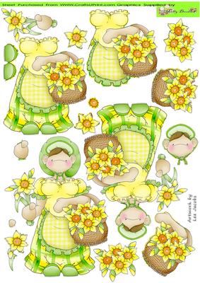 Daffodil Flower Seller Doodles