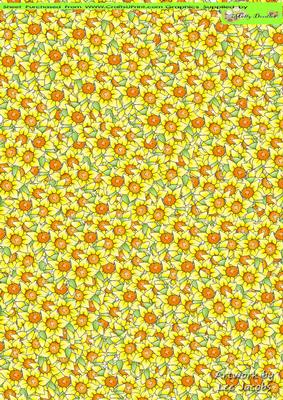 Daffodil Flower Seller Doodles Backing Paper