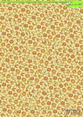 Daffodil Flower Seller Doodles Backing Paper (sepia Tones)