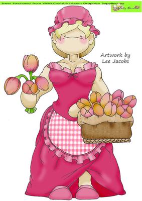 Tulip Flower Seller Doodles Large Image