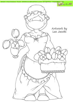 Tulip Flower Seller Doodles Digital Stamp