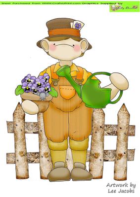 Pansy Gardener Doodles Large Image