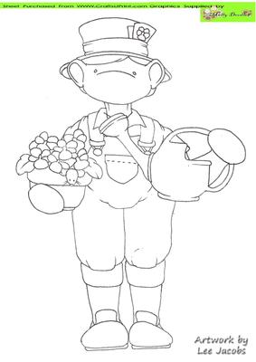 Pansy Gardener Doodles Digital Stamp