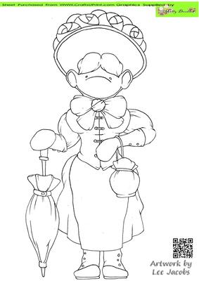 Edwardian Lady Doodles Digital Stamp
