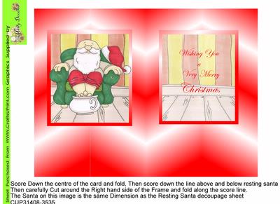 Santa Doodles Soaking His Feet Quick Card