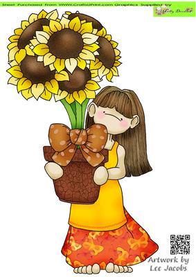Pot of Sunflower Doodles Large Image
