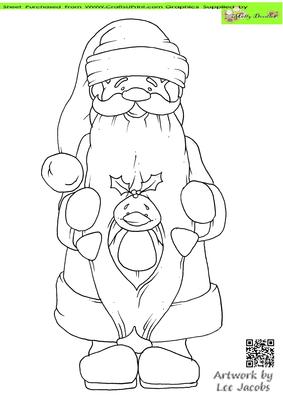 Santa Penguin Digital Stamp