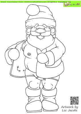 Stripping Santa Doodles Digital Stamp
