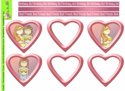 Mermaid Doodles Heart Toppers