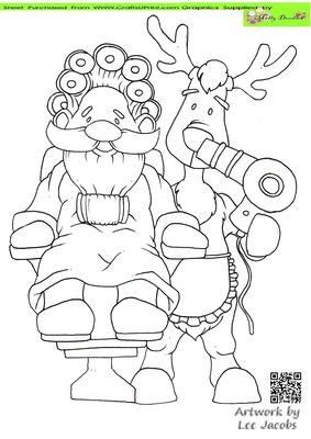 Rudolf Hairdressing Doodles Digital Stamp