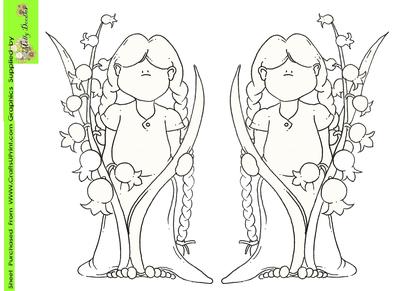 Lily of the Valley Doodles Digi Stamp