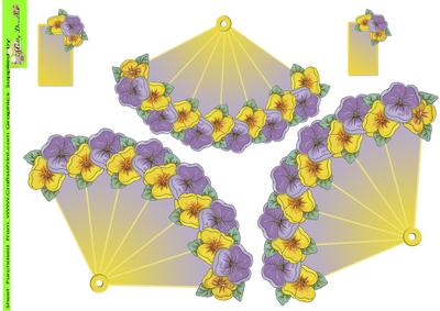 Floral Doodles Pansy Fan Toppers