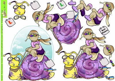 Liliac Snail Racer Doodles