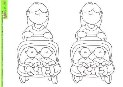Twin Buggy Doodles Digital Stamp