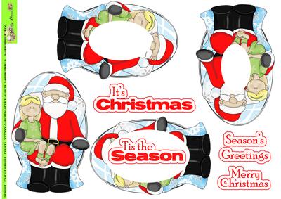 Santa and Girl Doodles Invertage