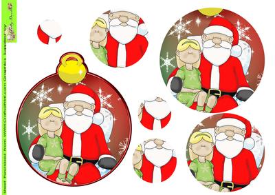 Santa and Girl Doodle Bauble Pyramge