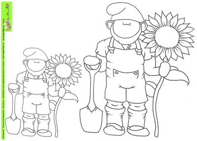 Sunflower Gnome Doodles Digital Stamp