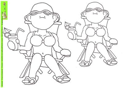 Deck Chair Doodles Digital Stamp