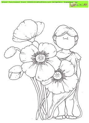 Poppy Doodles Digital Stamp