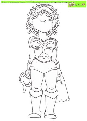 Wonda Woman Doodles Digital Stamp
