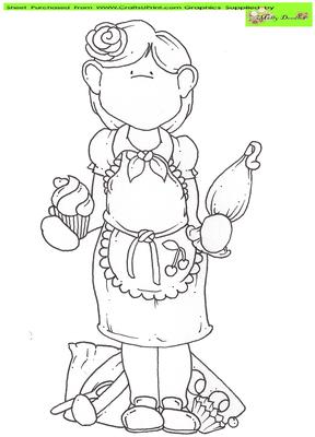 Cupcake Doodles Digital Stamp