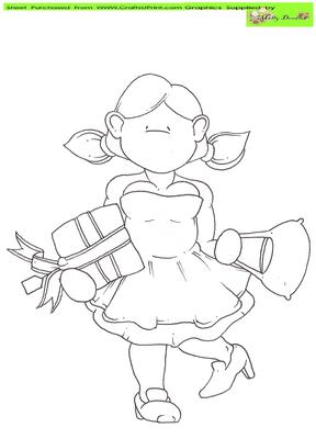 Birthday Girl Doodles Digital Stamp