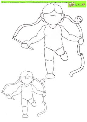 Gymnast Doodles Digital Stamp