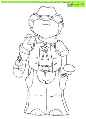 Cowboy Yee-aah Doodles Digital Stamp