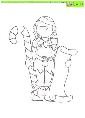 Santa's Helper Doodles Digital Stamp