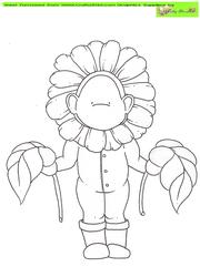 Flower Baby Doodles Digital Stamp