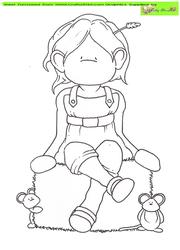 Farmer Girl Doodles Digital Stamp