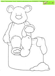 Honey Bear Doodles Digital Stamp