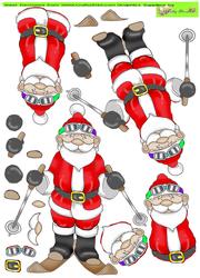 Skiing Santa Doodles