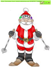 Skiing Santa Doodles Large Image