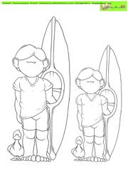 Canoeing Doodles Digital Stamp