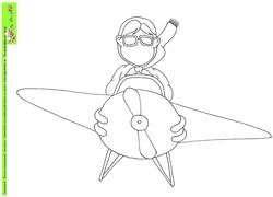 Flying Granny Doodles Digital Stamp
