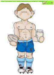 Rugby Hunk Doodles Large Image