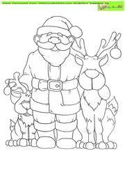 Santa and Baby Rudolf Doodles Digital Stamp
