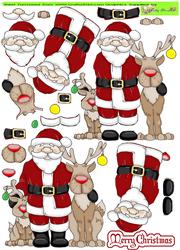 Santa and Baby Rudolf Doodles