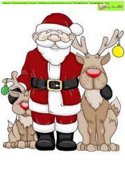 Santa and Baby Rudolf Doodles Large Image