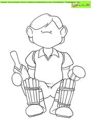 Sitting Sporty Doodles (cricket) Digital Stamp