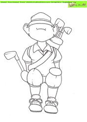 Sitting Sporty Doodles (golfer) Digital Stamp