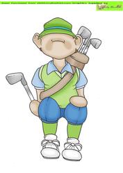 Sitting Sporty Doodles (golfer) Large Image